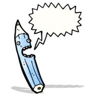 screaming pencil cartoon character N2