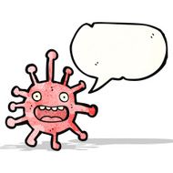 cartoon germ with speech bubble N2