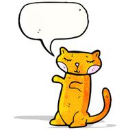 happy cartoon cat with speech bubble N2