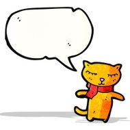 happy cartoon cat with speech bubble N3