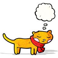cartoon cat with thought bubble N61