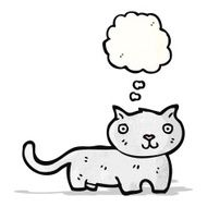 cartoon cat with thought bubble N62