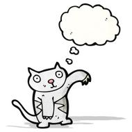 cartoon cat with thought bubble N63