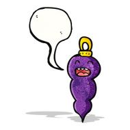 cartoon christmas bauble with speech bubble