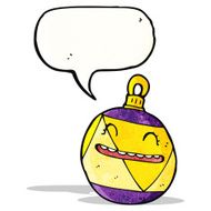cartoon christmas bauble with speech bubble N2