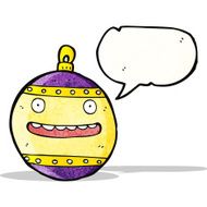 cartoon christmas bauble with speech bubble N3