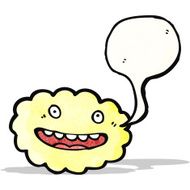 cartoon cloud with speech bubble N22