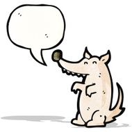 cartoon wolf with speech bubble N27