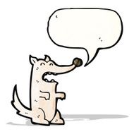 cartoon wolf with speech bubble N28