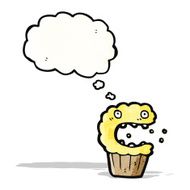 cartoon cupcake with thought bubble N7
