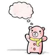cartoon teddy bear with thought bubble N169