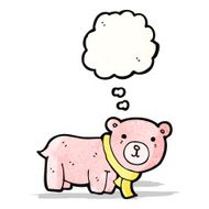 cartoon teddy bear with thought bubble N170