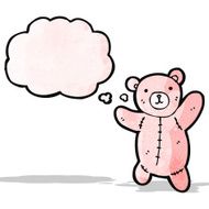 cartoon teddy bear with thought bubble N171