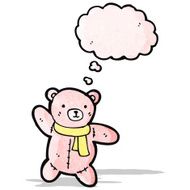 cartoon teddy bear with thought bubble N172