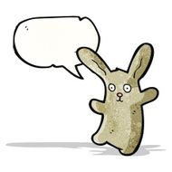 cartoon rabbit with speech bubble N110