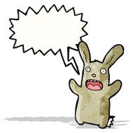 cartoon rabbit with speech bubble N113