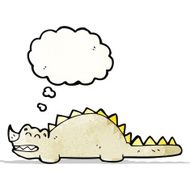 cartoon dinosaur with thought bubble N44