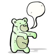 cartoon zombie teddy bear