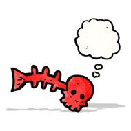 cartoon spooky fish bones N3