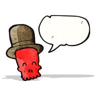 cartoon talking skull in top hat N2
