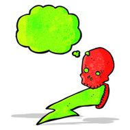 crazy electric skull cartoon