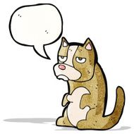 cartoon grumpy little dog