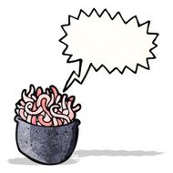 cartoon halloween bowl of worms