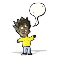 cartoon stressed boy with speech bubble N12