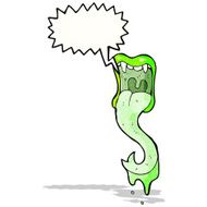 cartoon shouting halloween mouth with long tongue