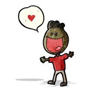 cartoon happy boy in love