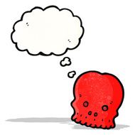 cartoon skull with thought bubble N37