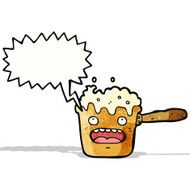 hot kitchen pan with speech bubble N2