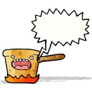 hot kitchen pan with speech bubble N5
