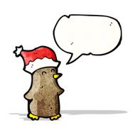 cartoon robin in santa hat N2