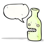 cartoon bottle with speech bubble
