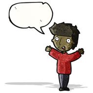 cartoon boy with speech bubble N8