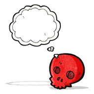 cartoon skull with thought balloon