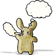 cartoon rabbit smoking cigarette