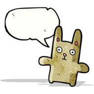 cartoon rabbit with speech bubble N114