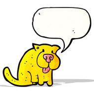 cartoon dog with speech bubble N27