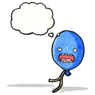 cartoon blue balloon with thought bubble