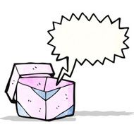 empty gift box cartoon