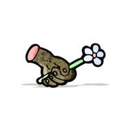 cartoon hand holding flower