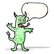 cartoon devil with speech bubble N14