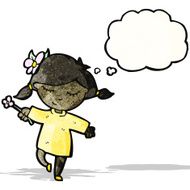 cartoon woman with thought bubble N50