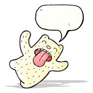 funny polar bear with speech bubble