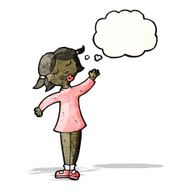 cartoon pretty girl waving