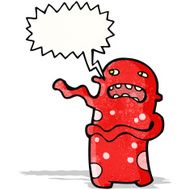 cartoon alien with speech bubble N11