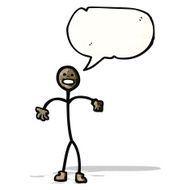 cartoon stick man with speech bubble N2