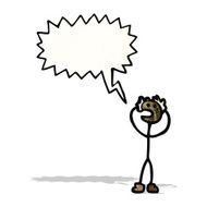 cartoon stick man with speech bubble N3